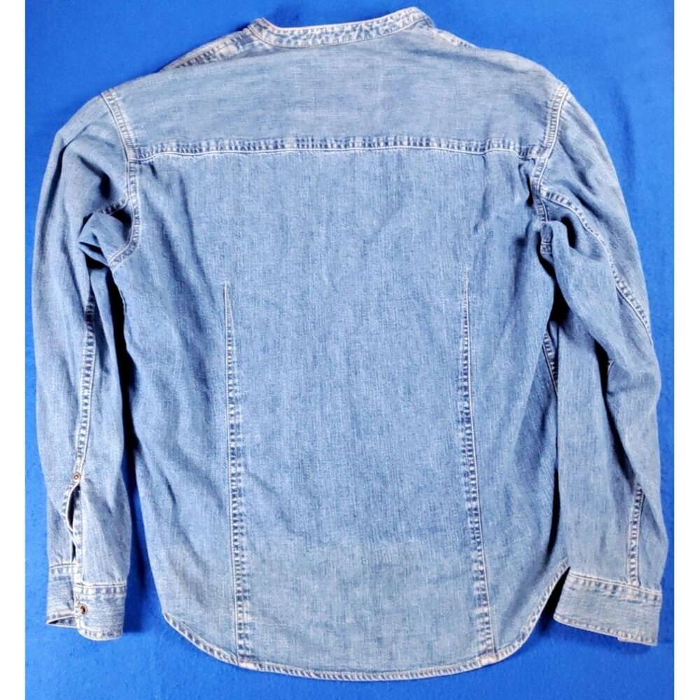 Vintage Liz Claiborne Denim Jean Shirt Pearl Buttons Jacket Size Medium - Picture 10 of 16